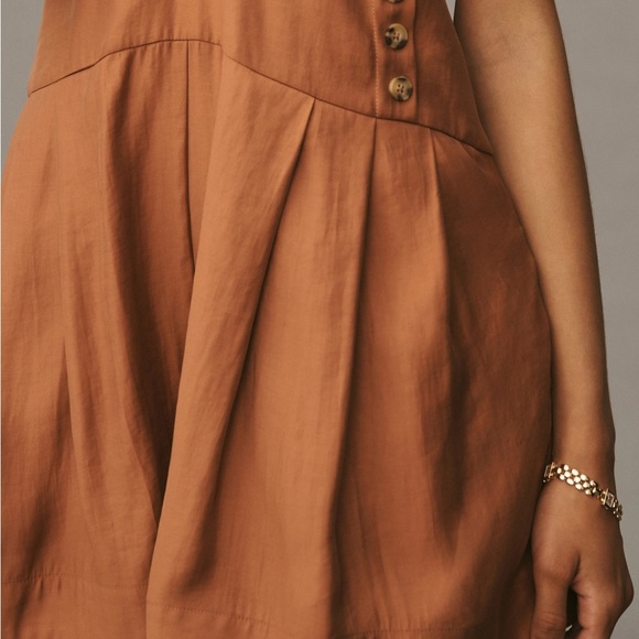 Anthropologie | BY ANTHROPOLOGIE SLEEVELESS V-NECK PINAFORE ROMPER | Large | NWT - Picture 4 of 11